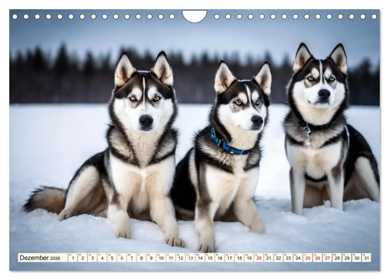 Bild: 9783457331217 | Siberian Huskies - die Extremsportler (Wandkalender 2026 DIN A4...