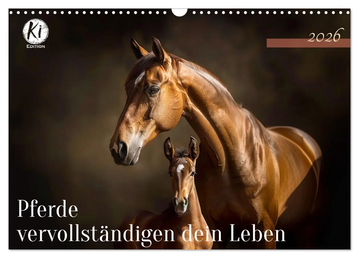Cover: 9783457401217 | Pferde vervollständigen dein Leben (Wandkalender 2026 DIN A3 quer),...