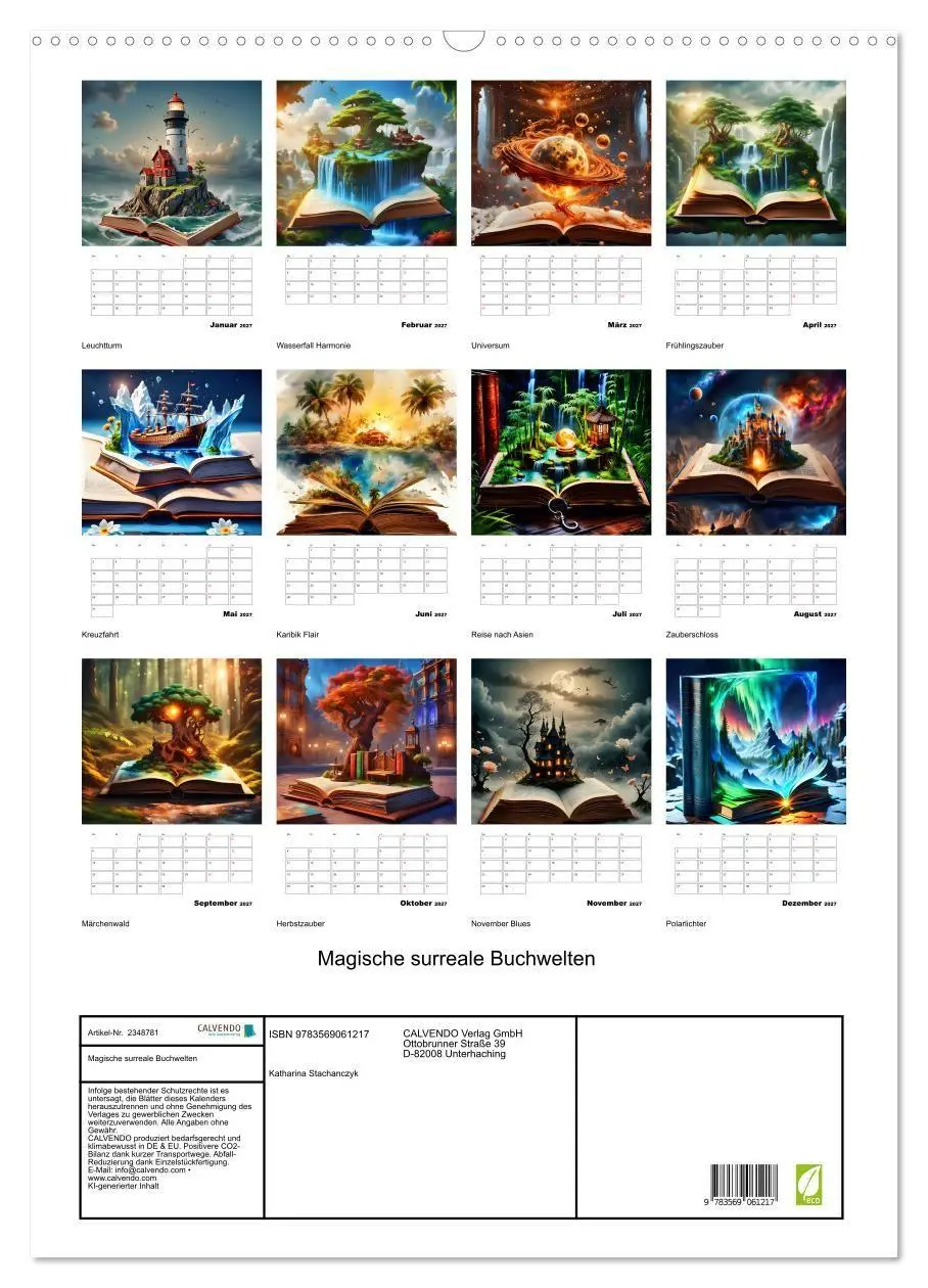 Bild: 9783569061217 | Magische surreale Buchwelten (Wandkalender 2027 DIN A2 hoch),...
