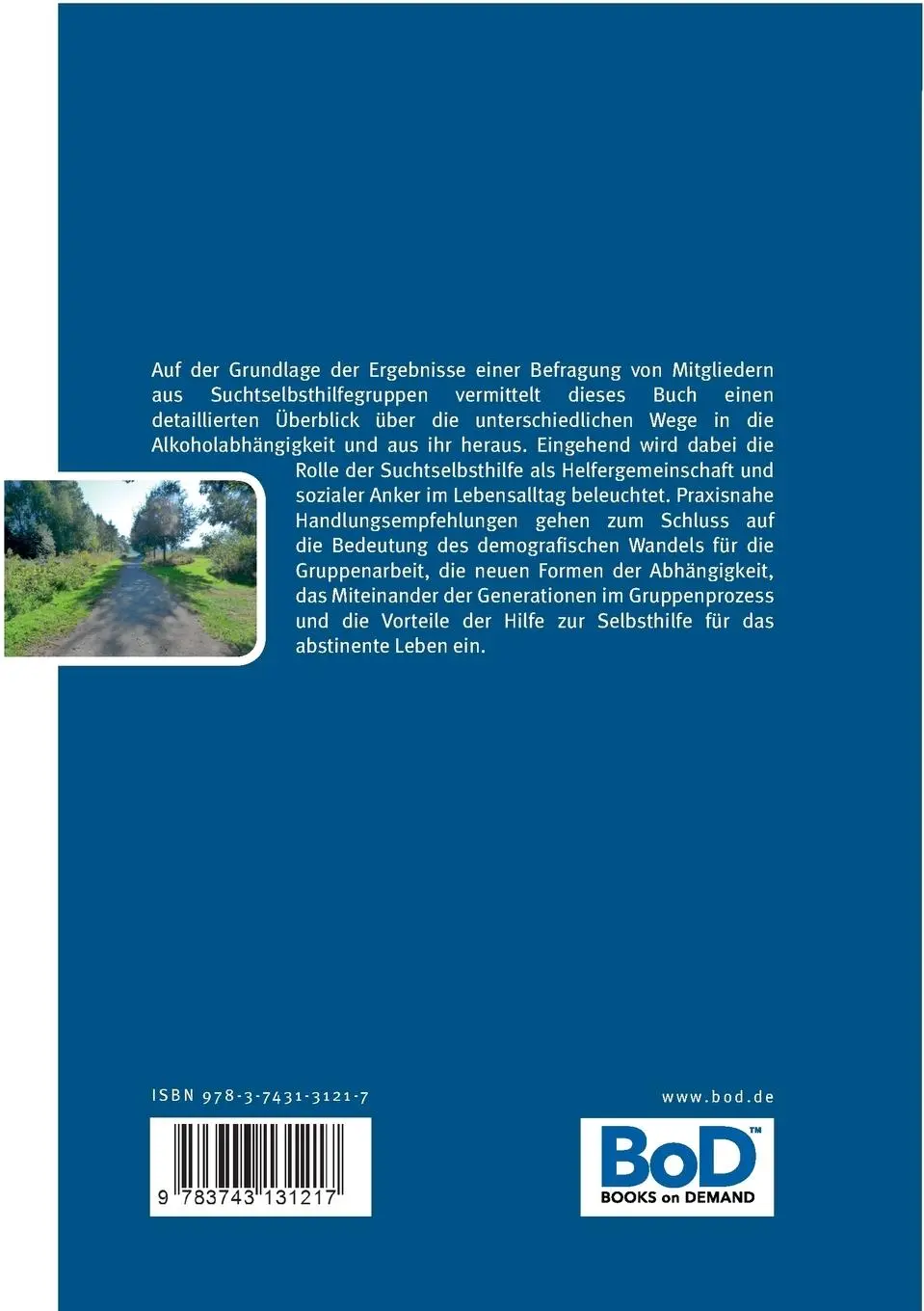Rückseite: 9783743131217 | Alkoholabhängigkeit, Abstinenz und Suchtselbsthilfe | Kastenbutt