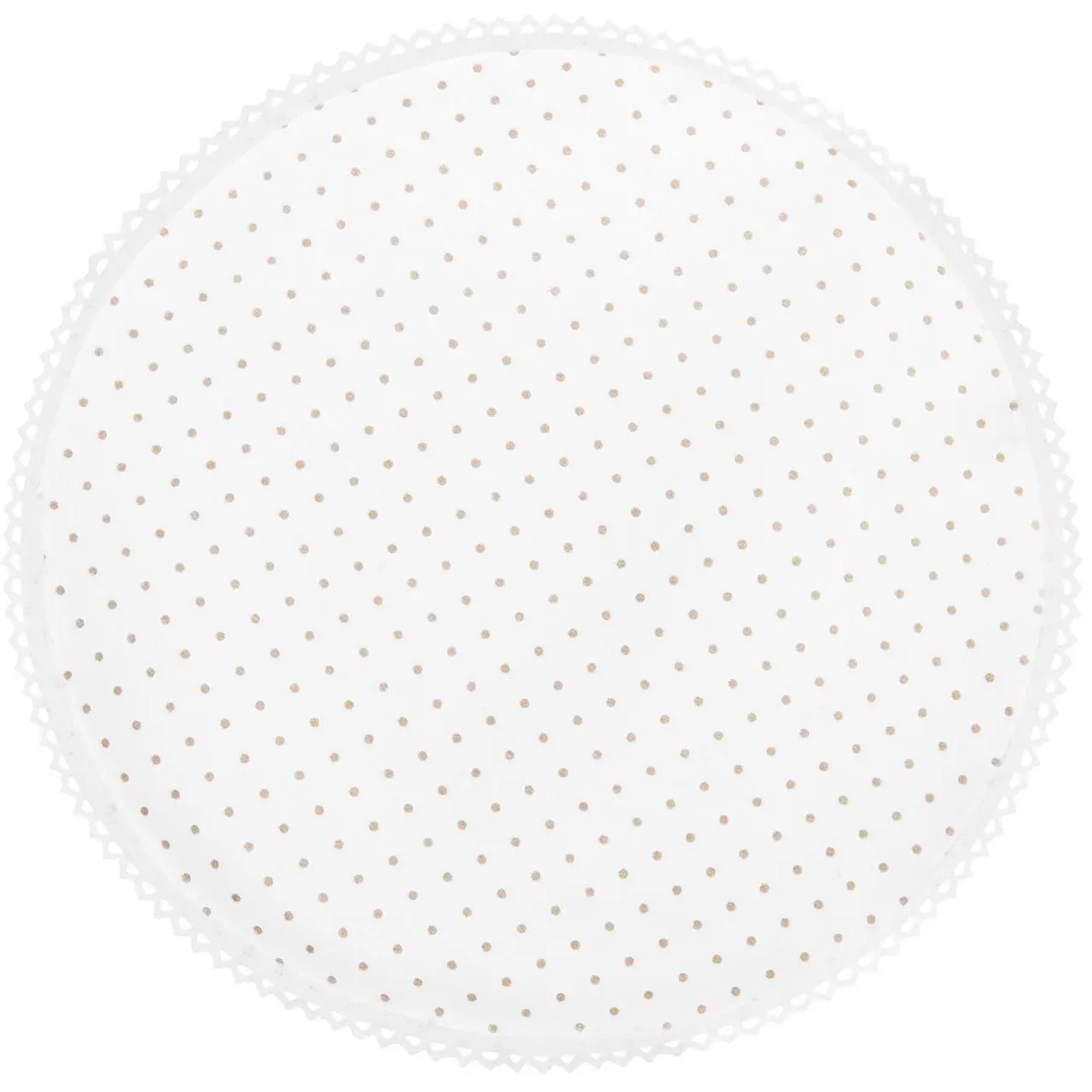 Platzsets mit Spitze, Weiß/ Graue Punkte, Rund, Ø30 cm
