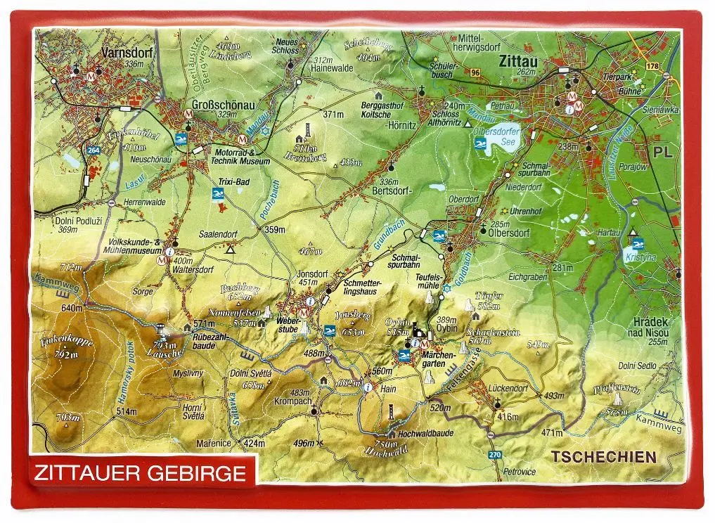 Cover: 4251405901317 | Zittauer Gebirge, Reliefpostkarte | Tiefgezogene Reliefpostkarte