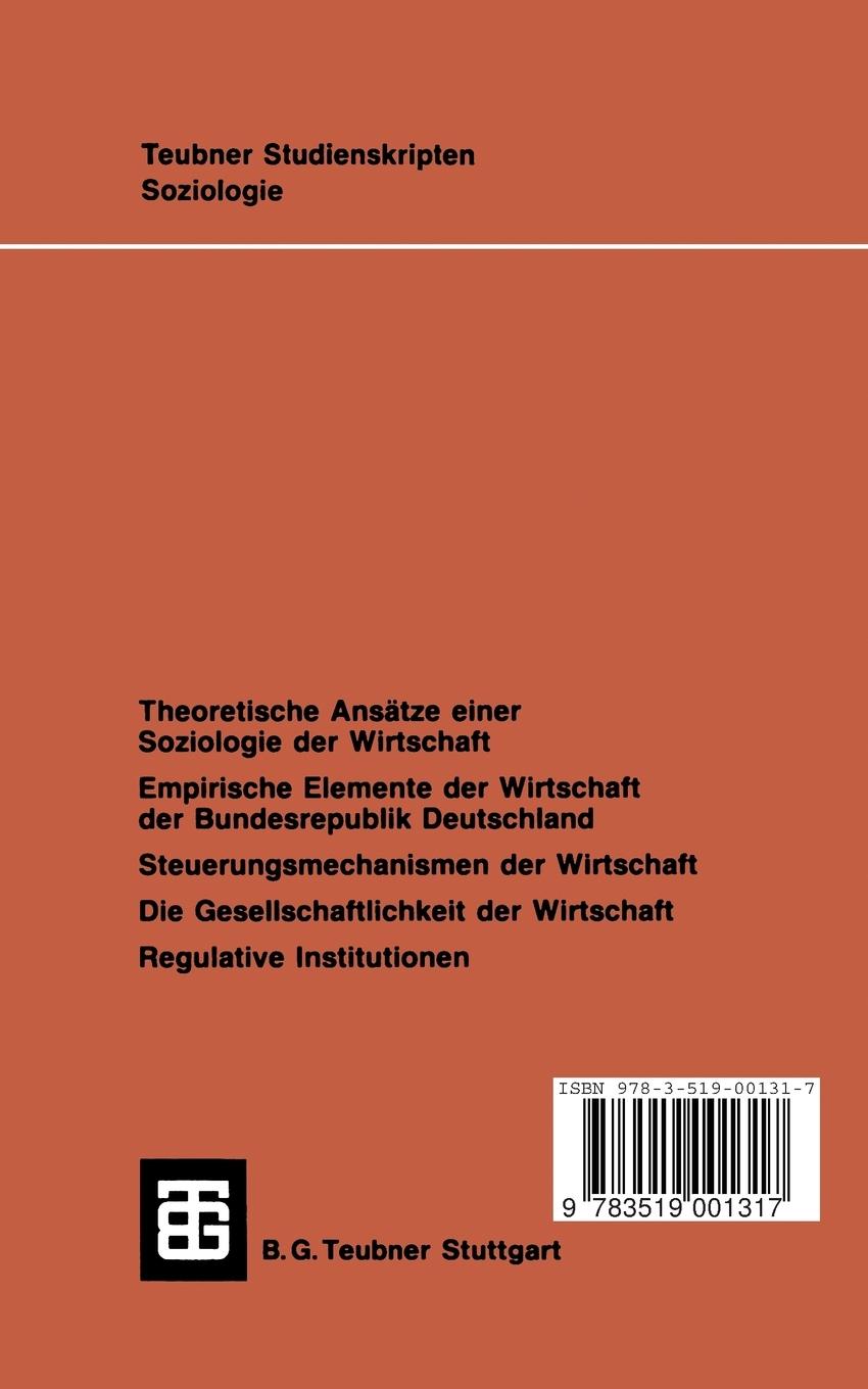 Rückseite: 9783519001317 | Einführung in die Soziologie der Wirtschaft | K Türk | Taschenbuch