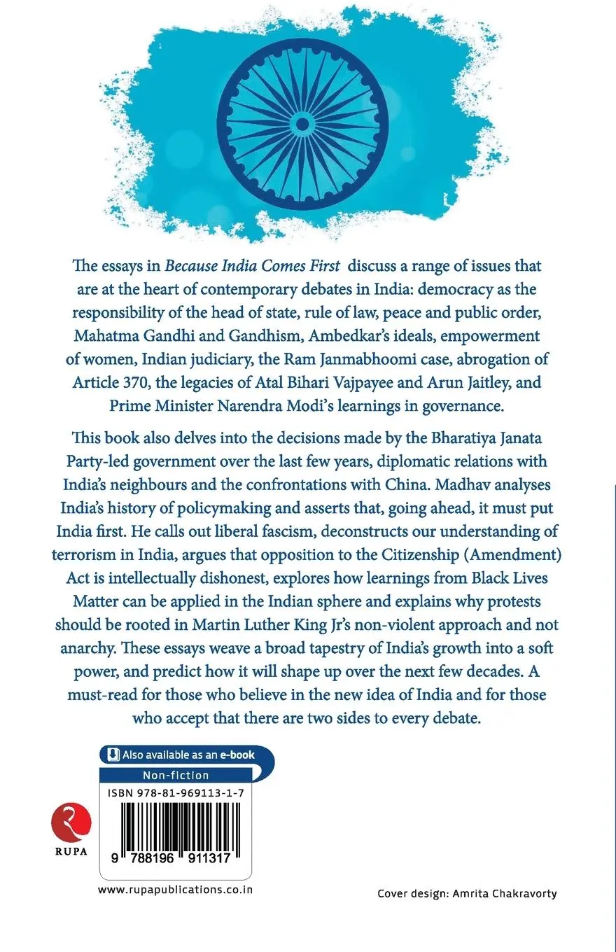 Rückseite: 9788196911317 | Because India Comes First | Ram Madhav | Taschenbuch | Englisch | 2024