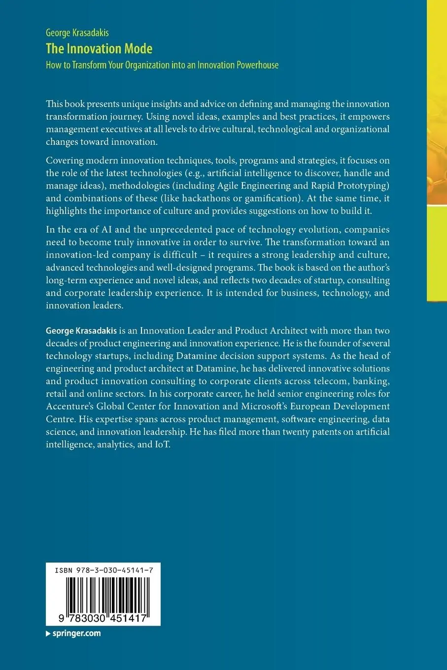 Rückseite: 9783030451417 | The Innovation Mode | George Krasadakis | Taschenbuch | xiii | 2021