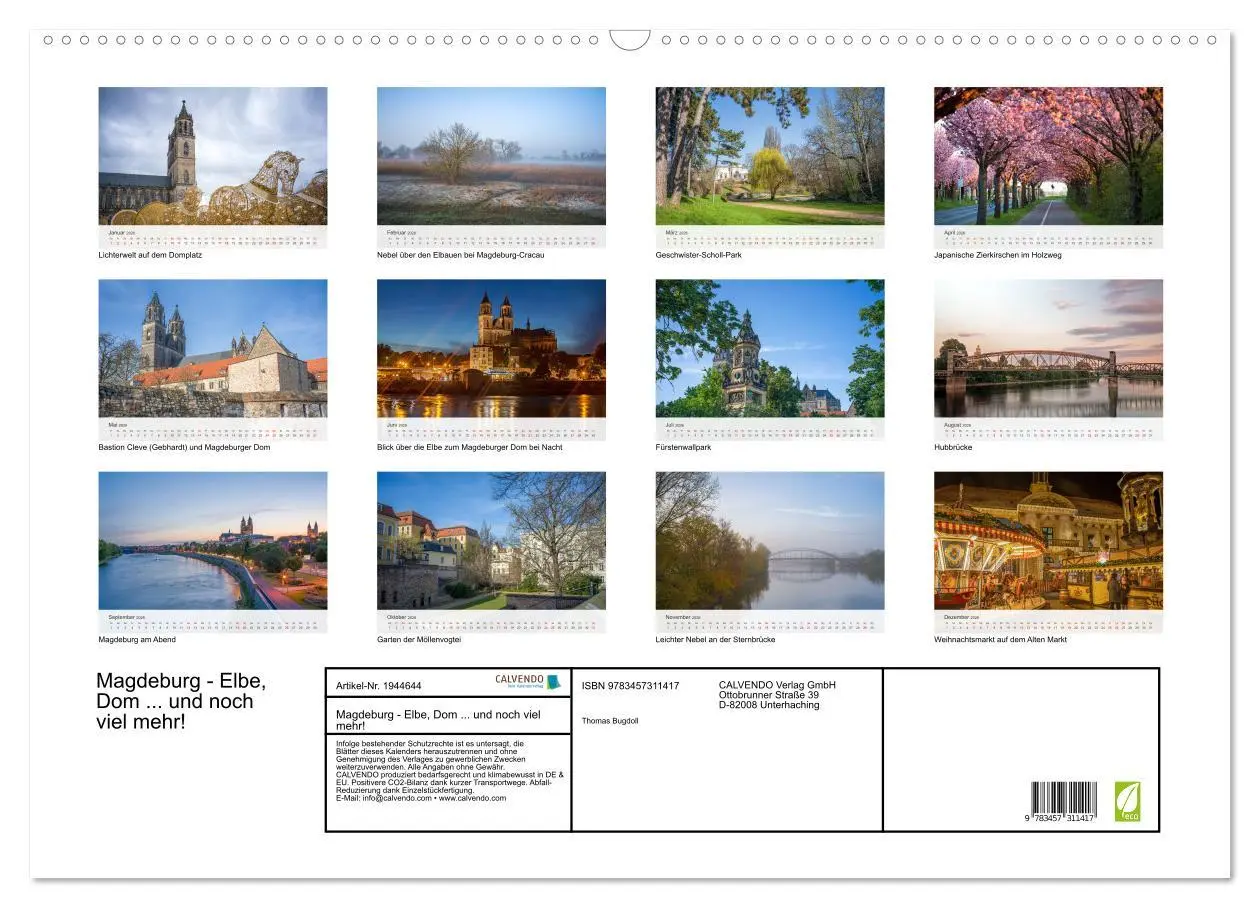 Bild: 9783457311417 | Magdeburg - Elbe, Dom ... und noch viel mehr! (Wandkalender 2026...