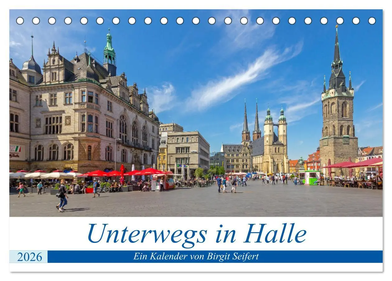 Cover: 9783457791417 | Unterwegs in Halle (Tischkalender 2026 DIN A5 quer), CALVENDO...