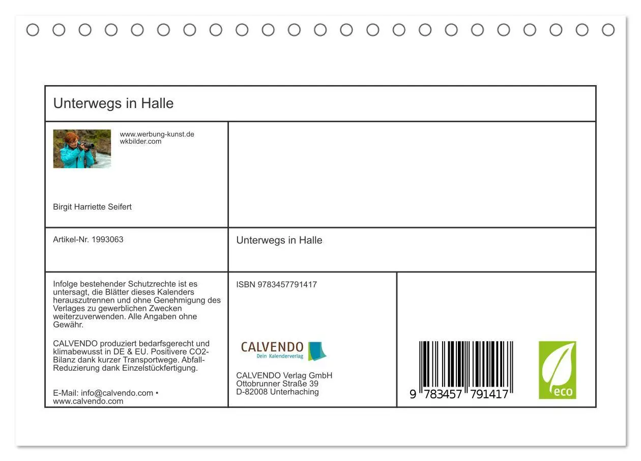 Bild: 9783457791417 | Unterwegs in Halle (Tischkalender 2026 DIN A5 quer), CALVENDO...