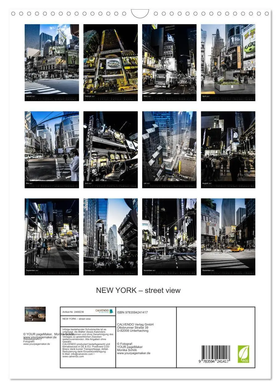 Bild: 9783594241417 | NEW YORK - street view (Wandkalender 2027 DIN A3 hoch), CALVENDO...