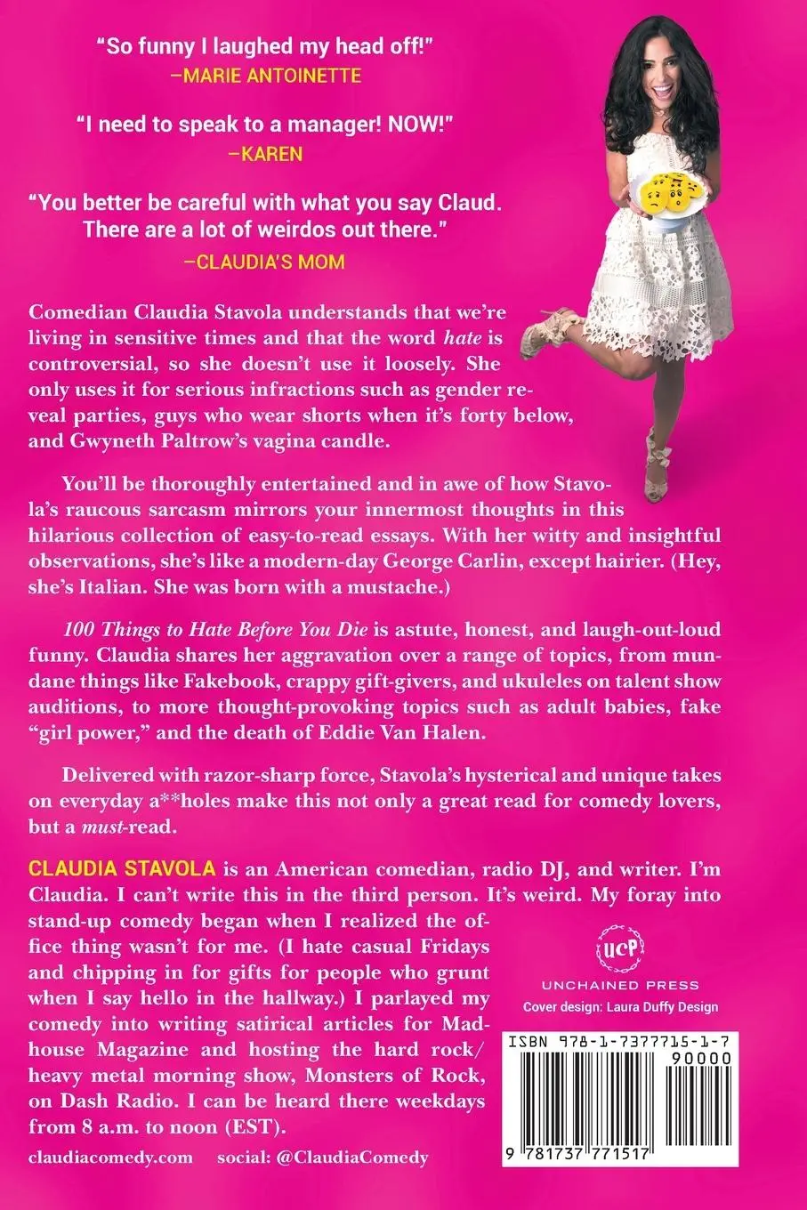 Rückseite: 9781737771517 | 100 Things to Hate Before You Die | Claudia Stavola | Taschenbuch