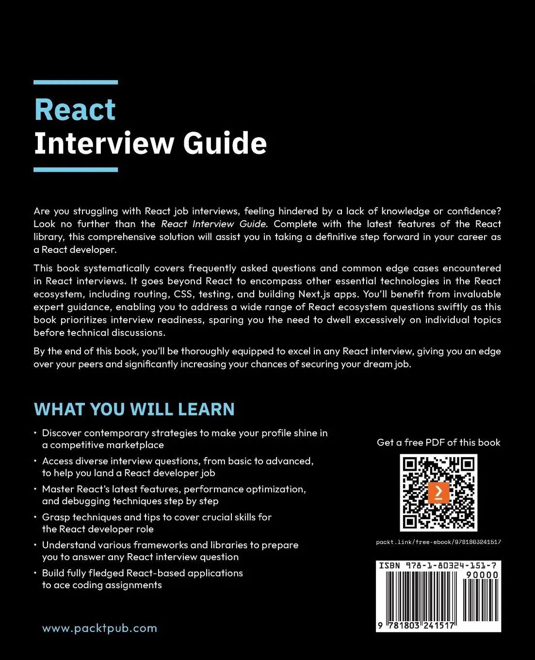 Rückseite: 9781803241517 | React Interview Guide | Sudheer Jonna (u. a.) | Taschenbuch | Englisch