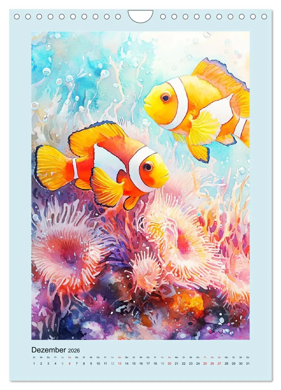 Bild: 9783457301517 | Ozeanpoesie. Die Unterwasserwelt im Aquarell-Stil (Wandkalender...