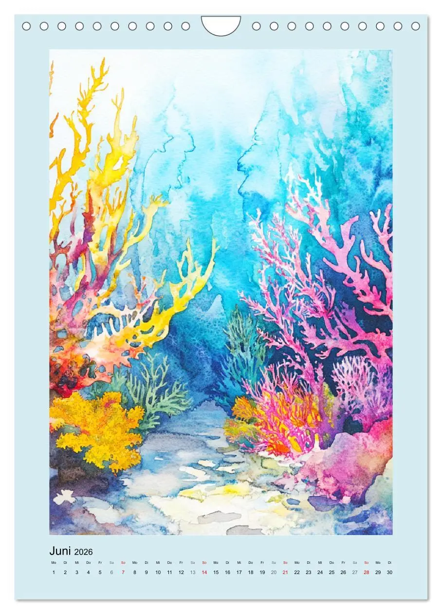 Bild: 9783457301517 | Ozeanpoesie. Die Unterwasserwelt im Aquarell-Stil (Wandkalender...