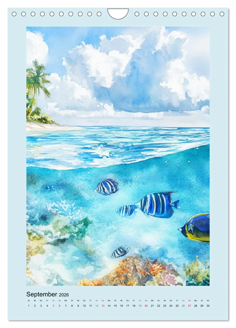 Bild: 9783457301517 | Ozeanpoesie. Die Unterwasserwelt im Aquarell-Stil (Wandkalender...