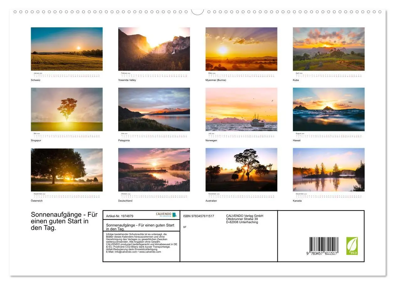 Bild: 9783457611517 | Sonnenaufgänge - Für einen guten Start in den Tag. (Wandkalender...