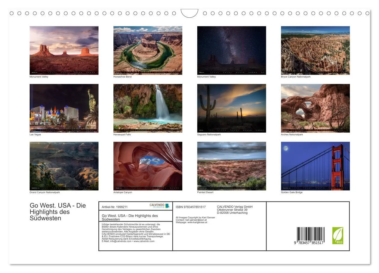 Bild: 9783457851517 | Go West. USA - Die Highlights des Südwesten (Wandkalender 2026 DIN...