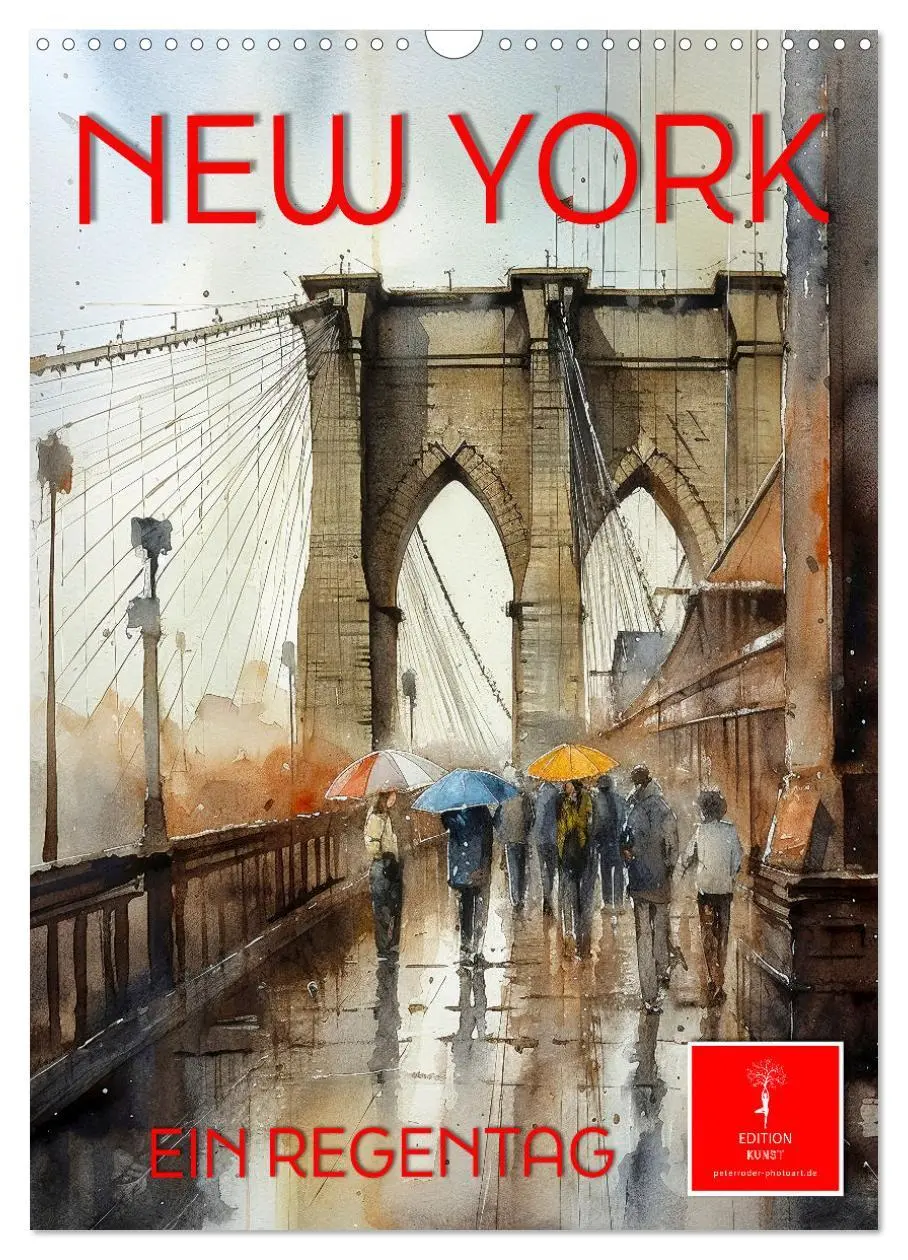 Cover: 9783516321517 | New York - ein Regentag (Wandkalender 2026 DIN A3 hoch), CALVENDO...