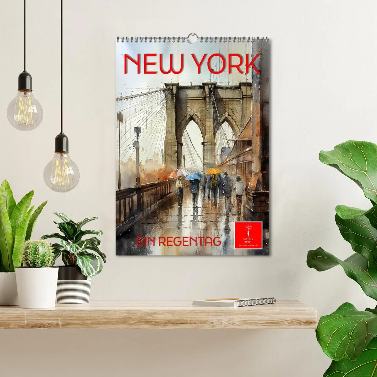 Bild: 9783516321517 | New York - ein Regentag (Wandkalender 2026 DIN A3 hoch), CALVENDO...