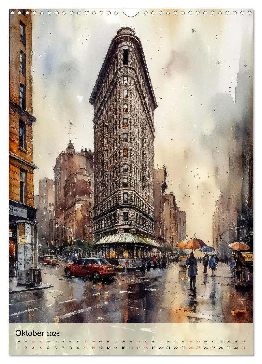 Bild: 9783516321517 | New York - ein Regentag (Wandkalender 2026 DIN A3 hoch), CALVENDO...
