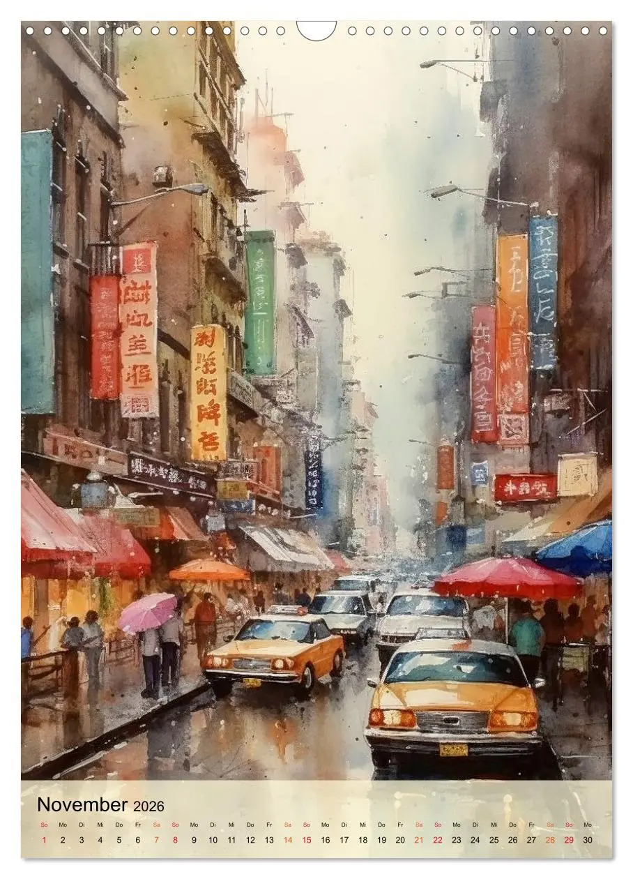 Bild: 9783516321517 | New York - ein Regentag (Wandkalender 2026 DIN A3 hoch), CALVENDO...
