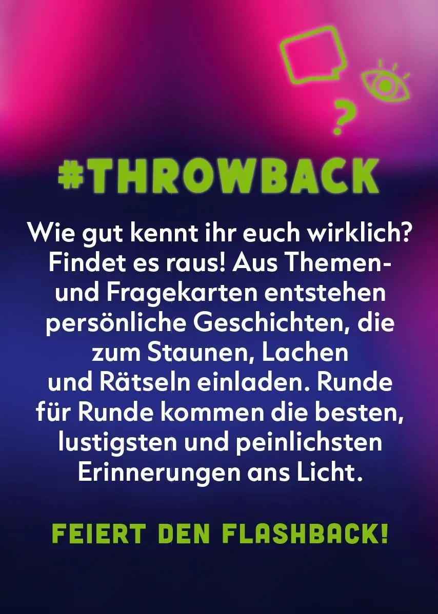 Rückseite: 4014489141617 | #FlashbackFever | Das Ratespiel | Box | Partyspiele | 50 S. | Deutsch