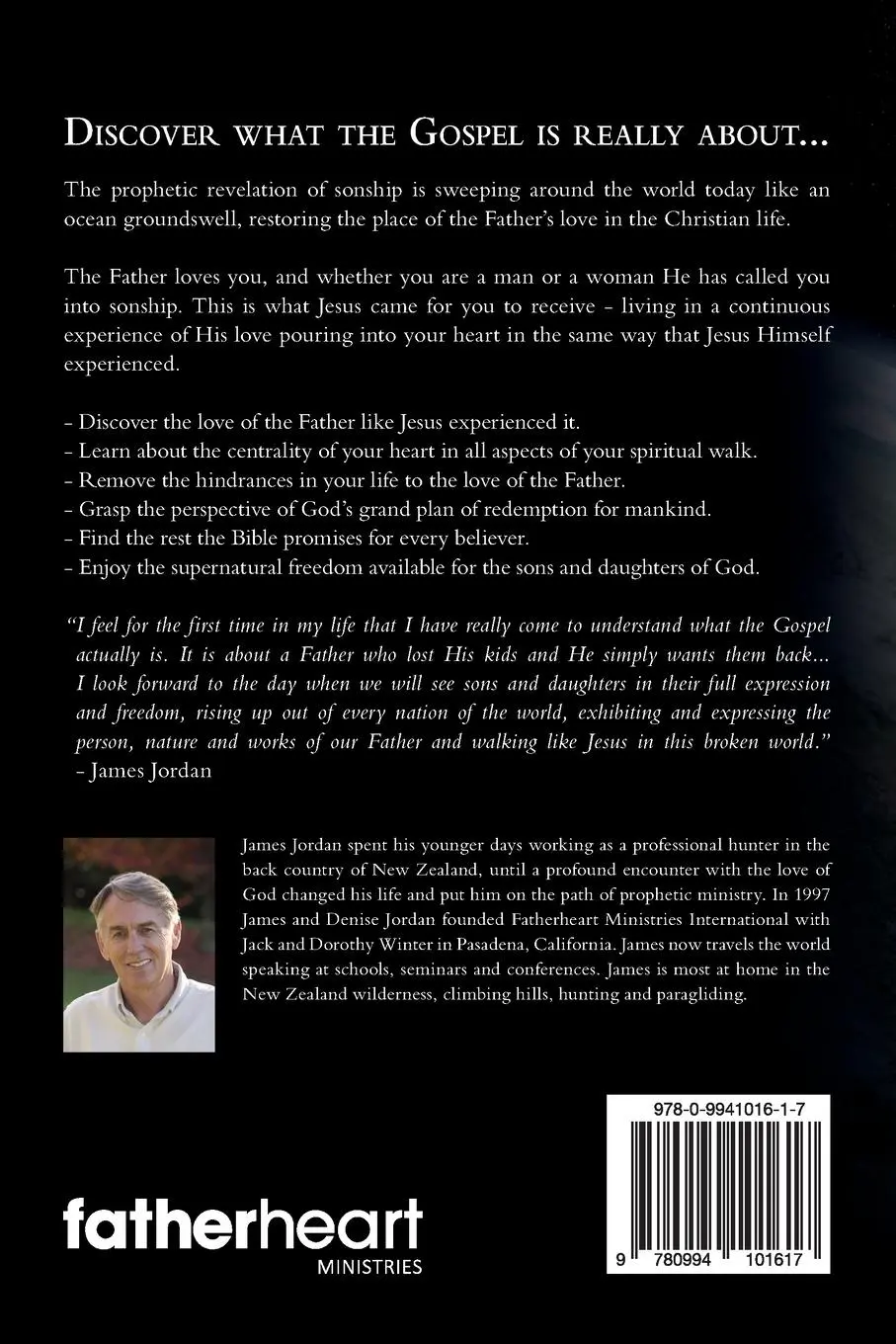 Rückseite: 9780994101617 | Sonship | A Journey Into Father's Heart | M. James Jordan | Buch