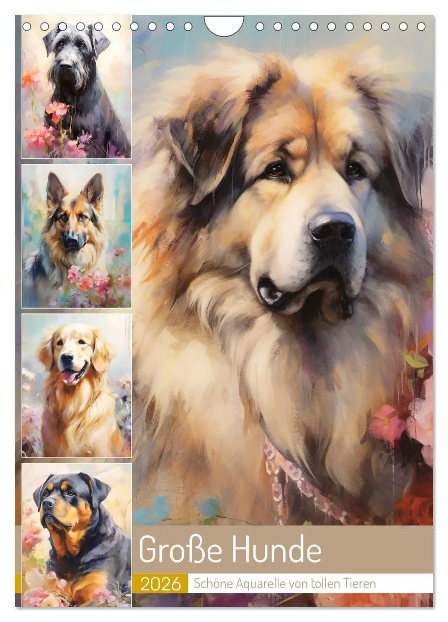 Cover: 9783516311617 | Große Hunde. Schöne Aquarelle von tollen Tieren (Wandkalender 2026...