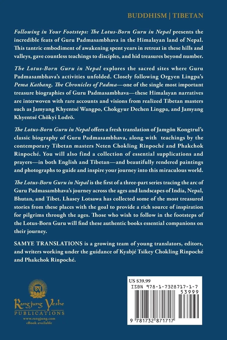 Rückseite: 9781732871717 | Following in Your Footsteps | The Lotus-Born Guru in Nepal | Buch