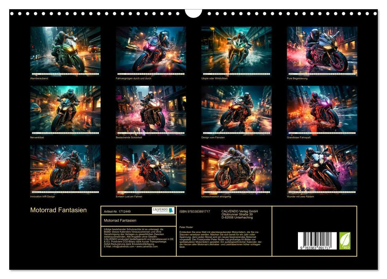 Bild: 9783383891717 | Motorrad Fantasien (Wandkalender 2025 DIN A3 quer), CALVENDO...