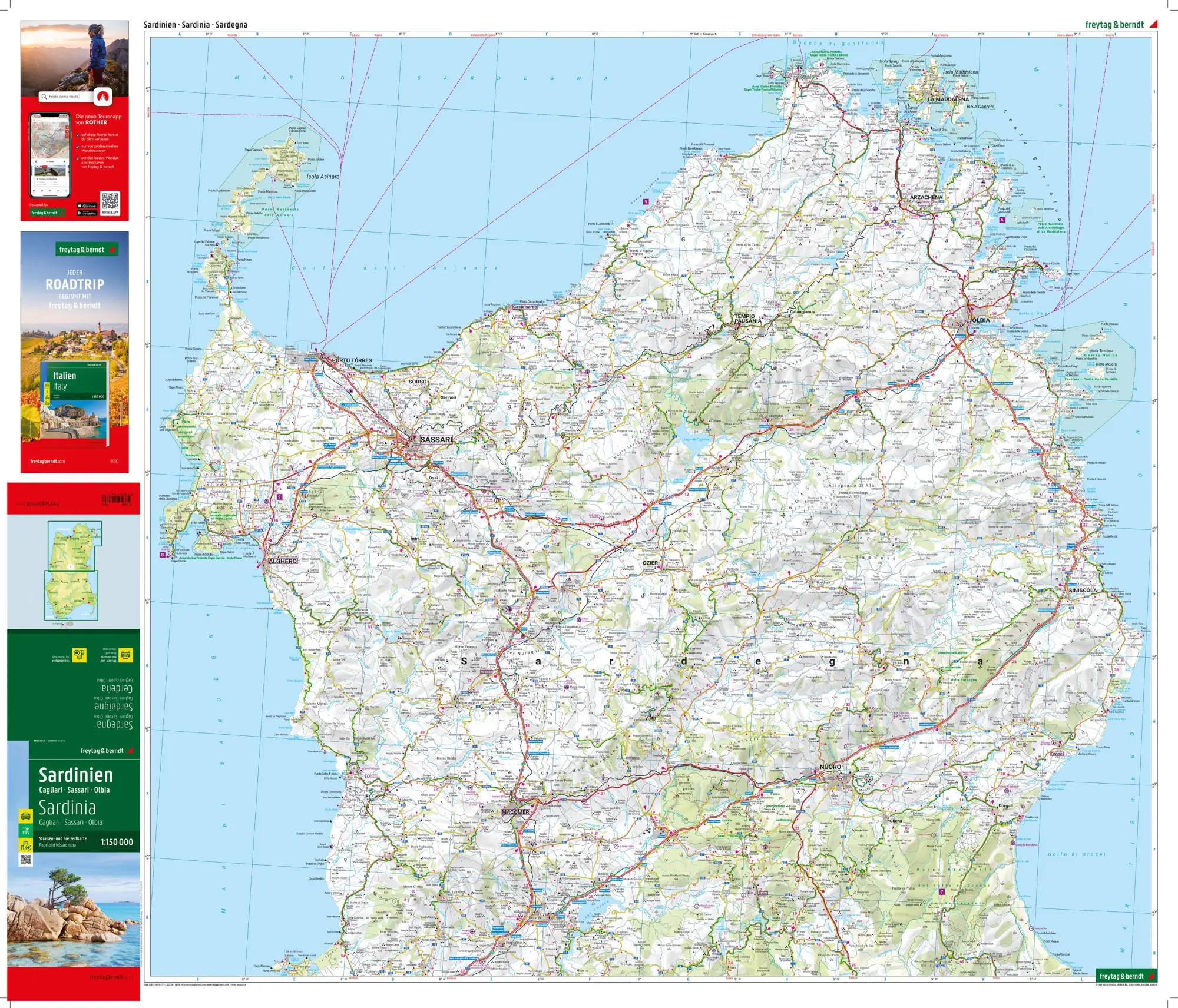 Bild: 9783707921717 | Sardinien, Straßen- und Freizeitkarte 1:150.000, freytag &amp; berndt