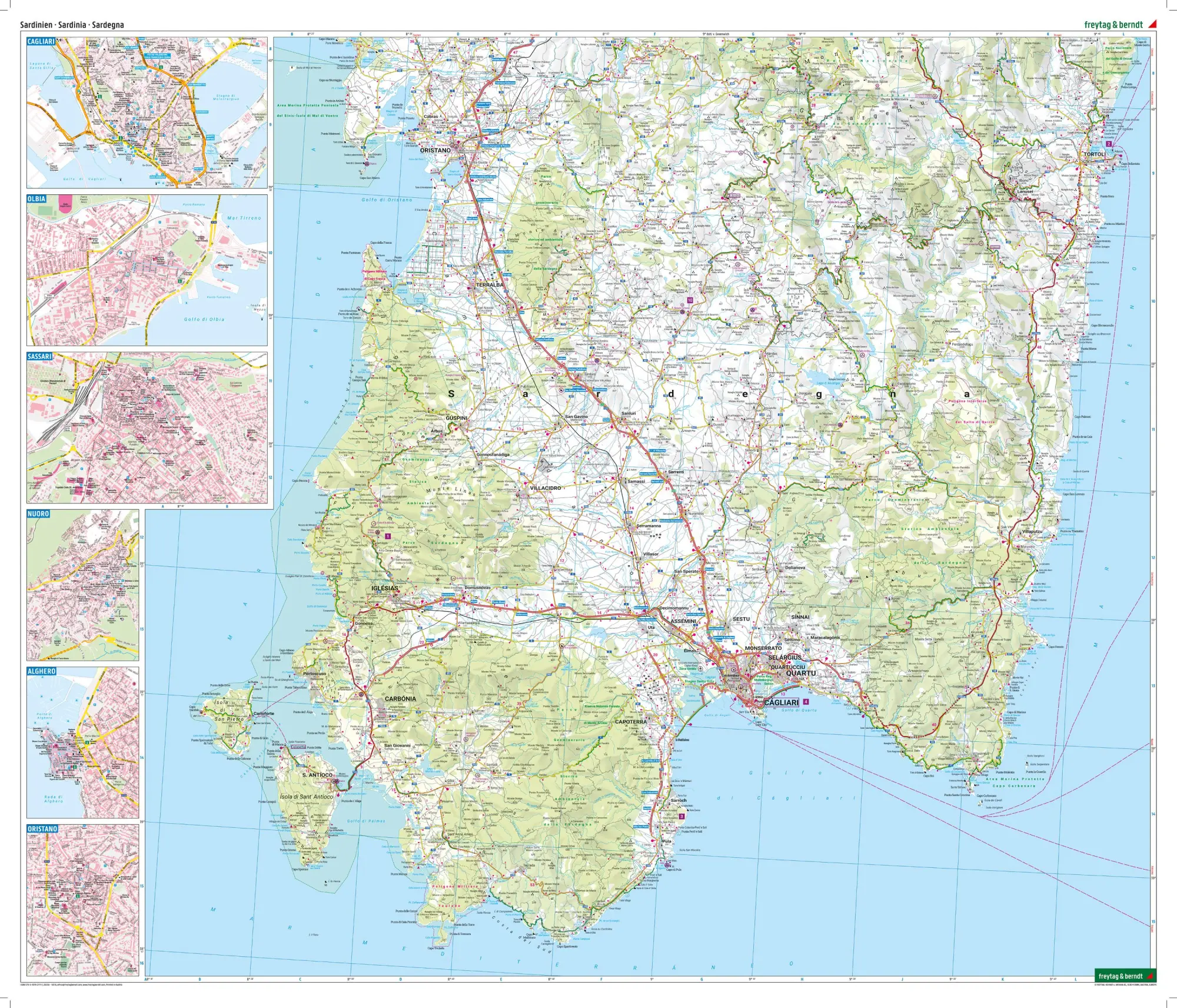 Bild: 9783707921717 | Sardinien, Straßen- und Freizeitkarte 1:150.000, freytag &amp; berndt