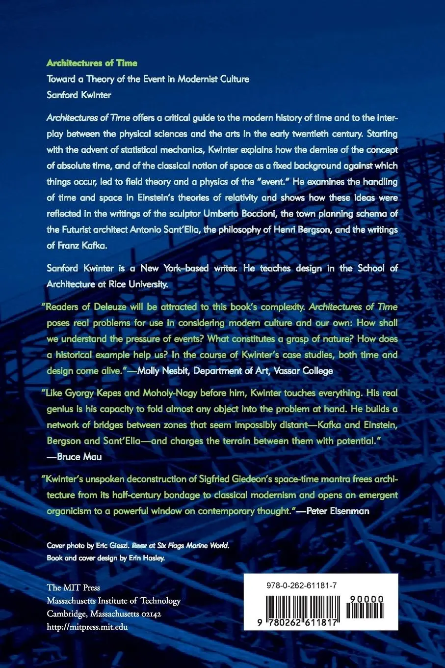 Rückseite: 9780262611817 | Architectures of Time | Sanford Kwinter | Taschenbuch | Englisch
