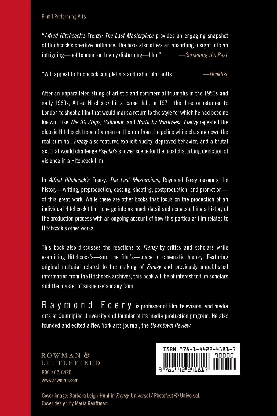 Rückseite: 9781442241817 | Alfred Hitchcock's Frenzy | The Last Masterpiece | Raymond Foery