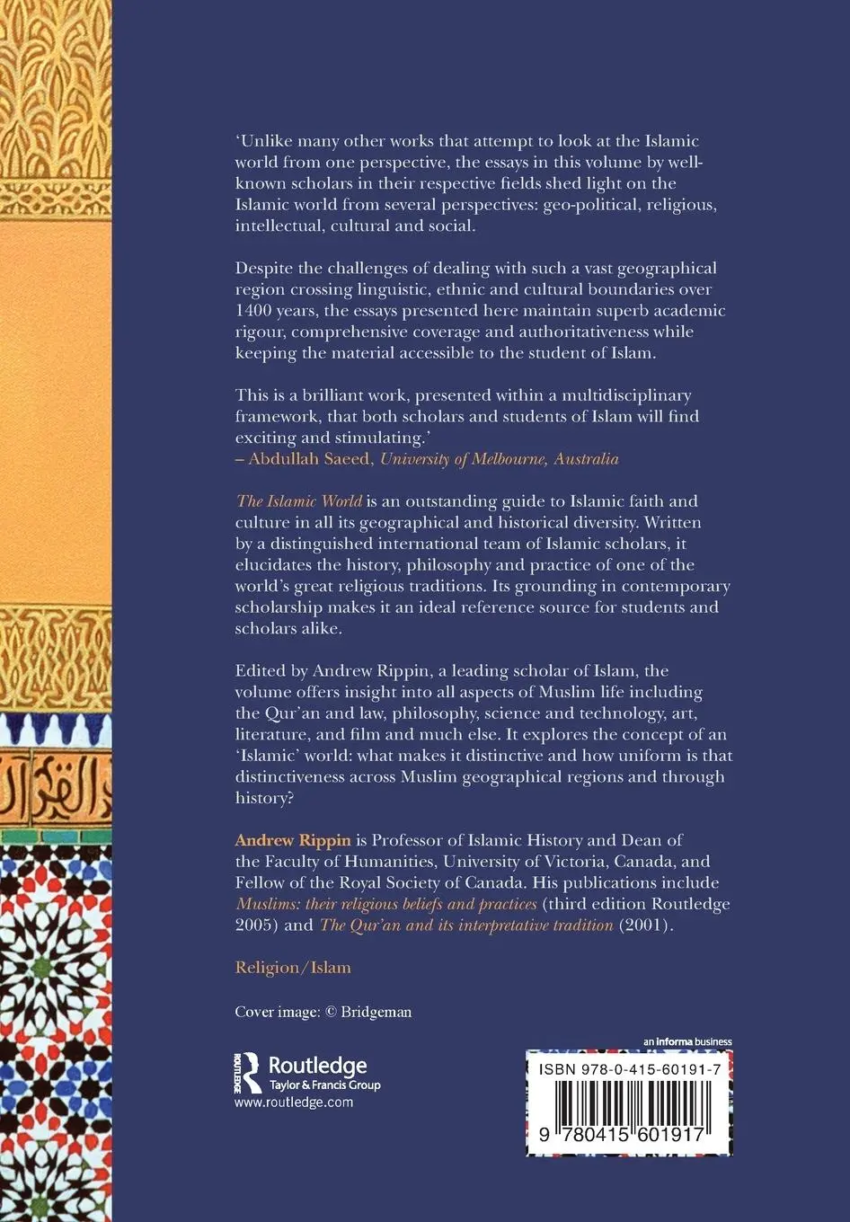 Rückseite: 9780415601917 | The Islamic World | Andrew Rippin | Taschenbuch | Englisch | 2010