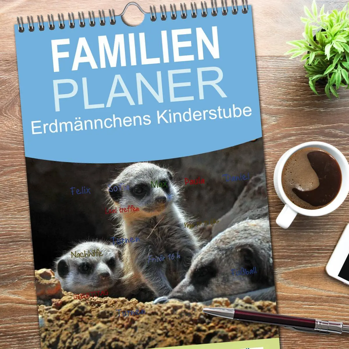 Bild: 9783516521917 | Familienplaner 2026 - Erdmännchens Kinderstube mit 5 Spalten...