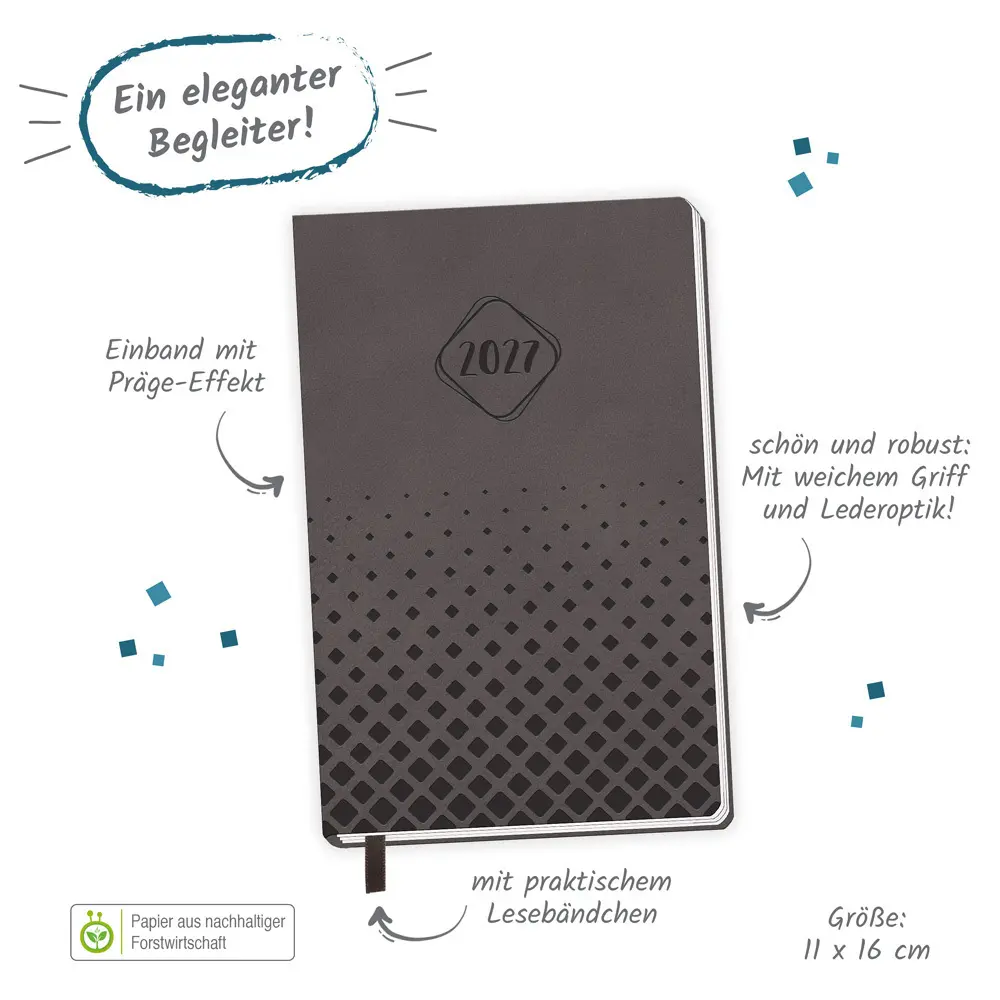 Bild: 4251901512017 | TRÖTSCH - Taschenkalender A6 Soft Touch Anthrazit 2027 | Co.KG | 2027