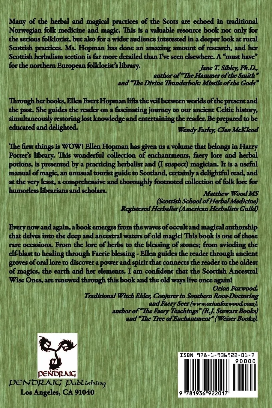 Rückseite: 9781936922017 | Scottish Herbs and Fairy Lore | Ellen Hopman | Taschenbuch | Englisch