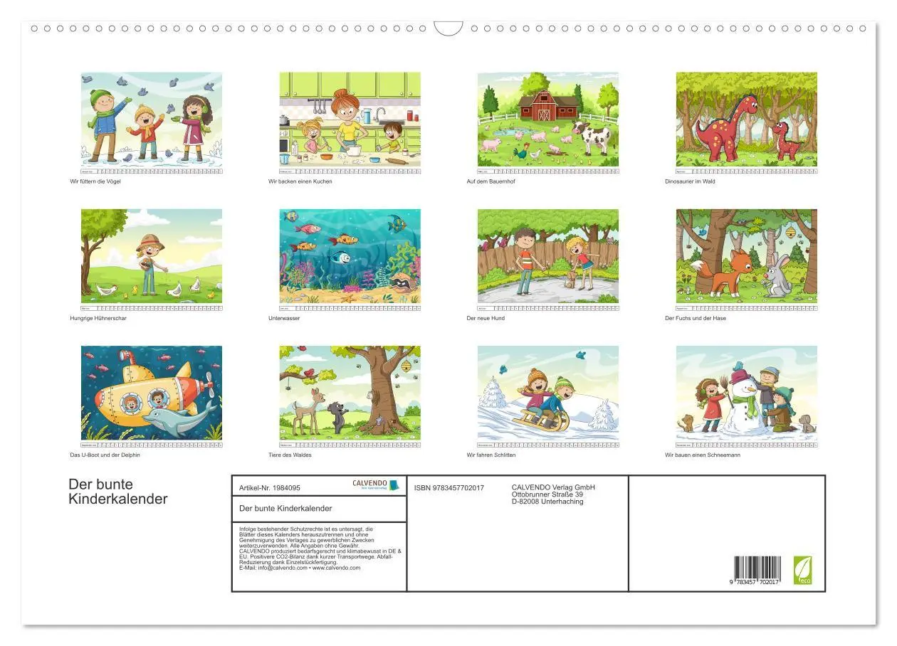 Bild: 9783457702017 | Der bunte Kinderkalender (Wandkalender 2026 DIN A2 quer), CALVENDO...