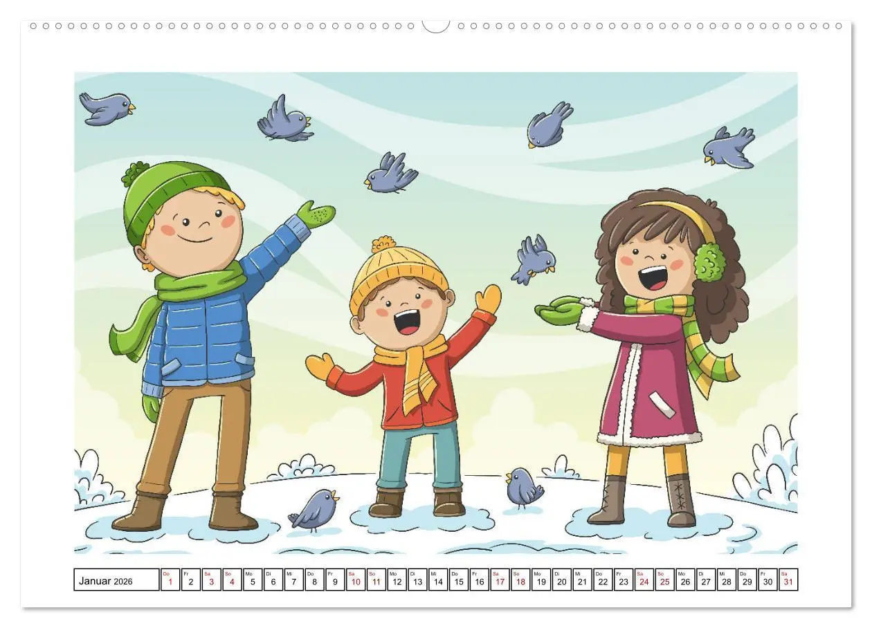 Bild: 9783457702017 | Der bunte Kinderkalender (Wandkalender 2026 DIN A2 quer), CALVENDO...