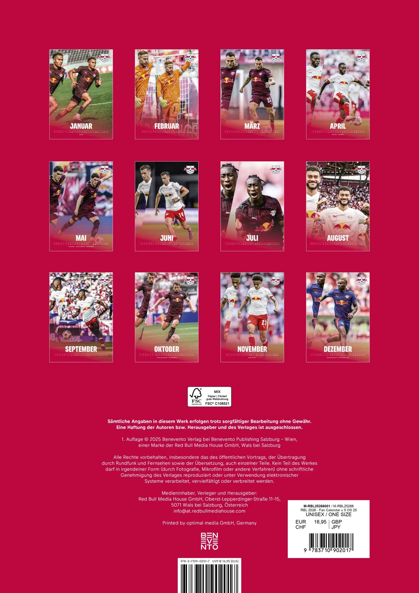 Bild: 9783710902017 | RB Leipzig 2026 - Fankalender | Kalender | 14 S. | Deutsch | 2026