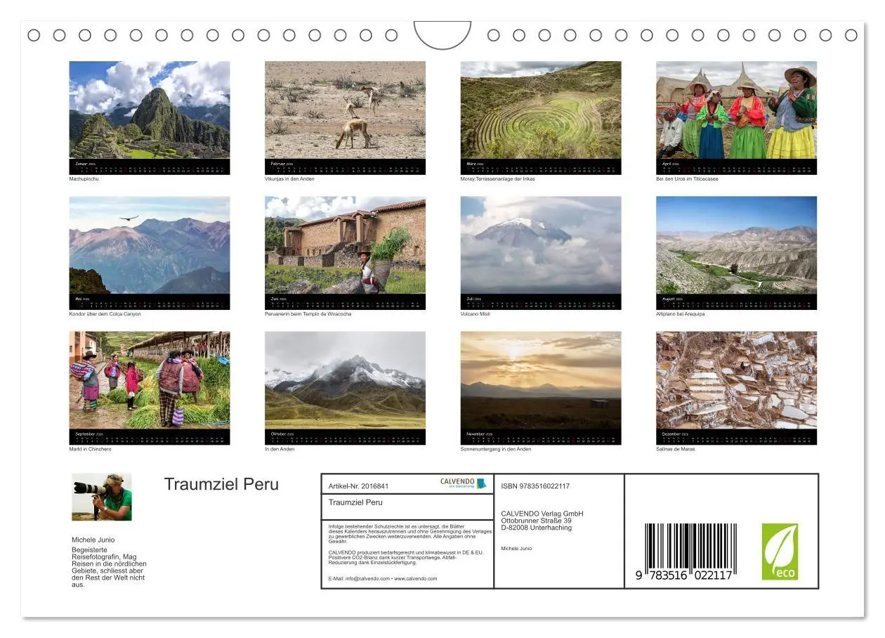 Bild: 9783516022117 | Traumziel Peru (Wandkalender 2026 DIN A4 quer), CALVENDO...