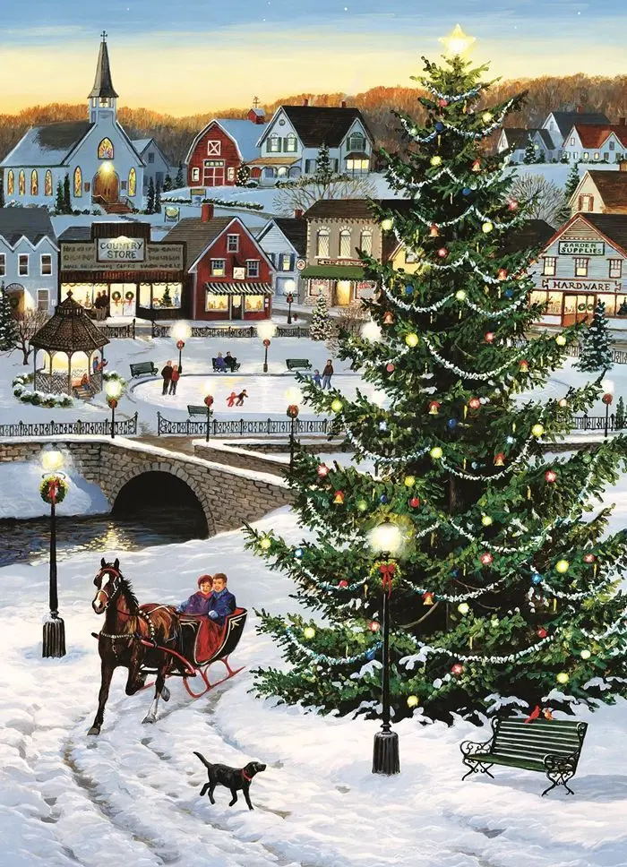 Bild: 625012402217 | COBBLE HILL PUZZLES - Weihnachten im Dorf 1000 Teile | Spiel | 3840221
