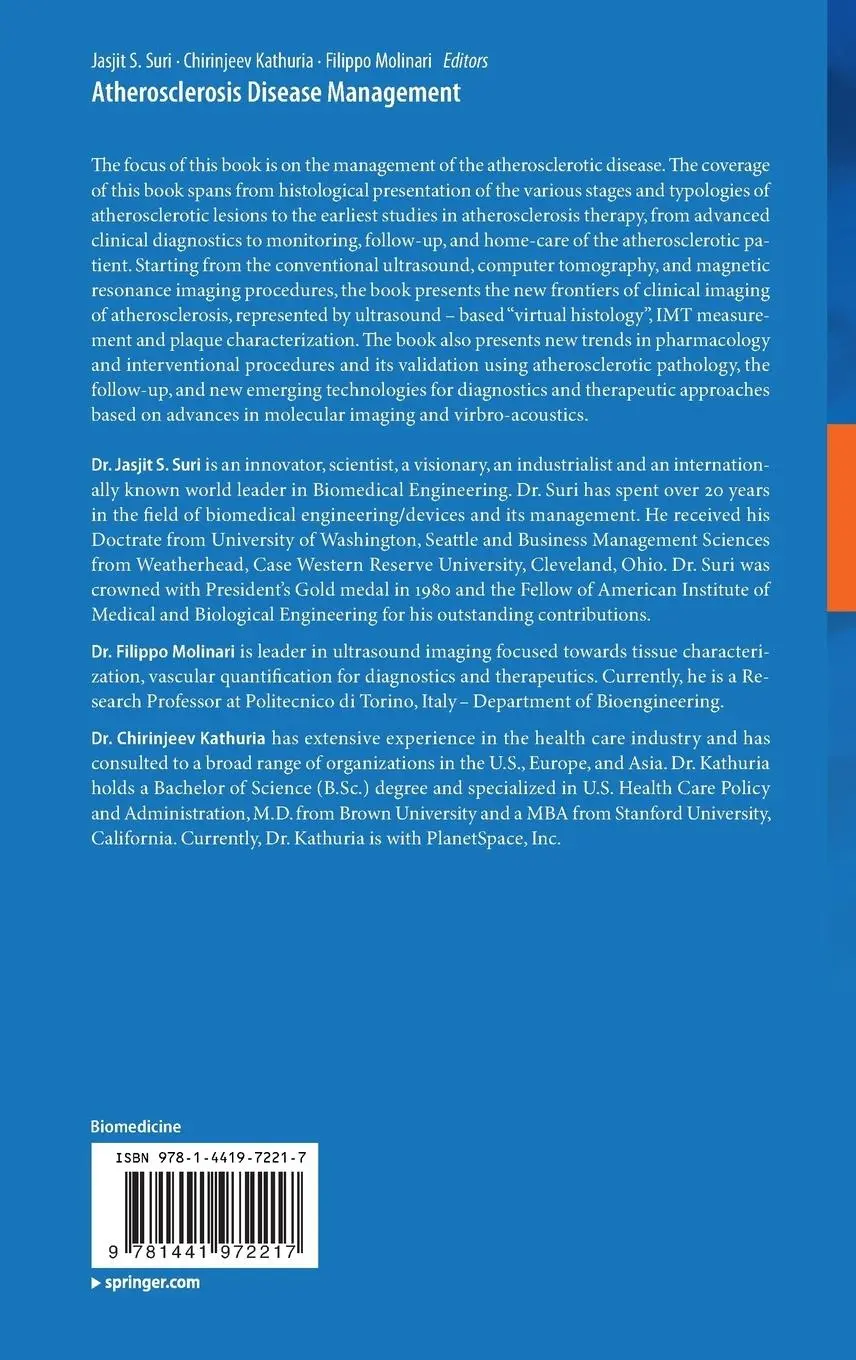Rückseite: 9781441972217 | Atherosclerosis Disease Management | Jasjit S. Suri (u. a.) | Buch