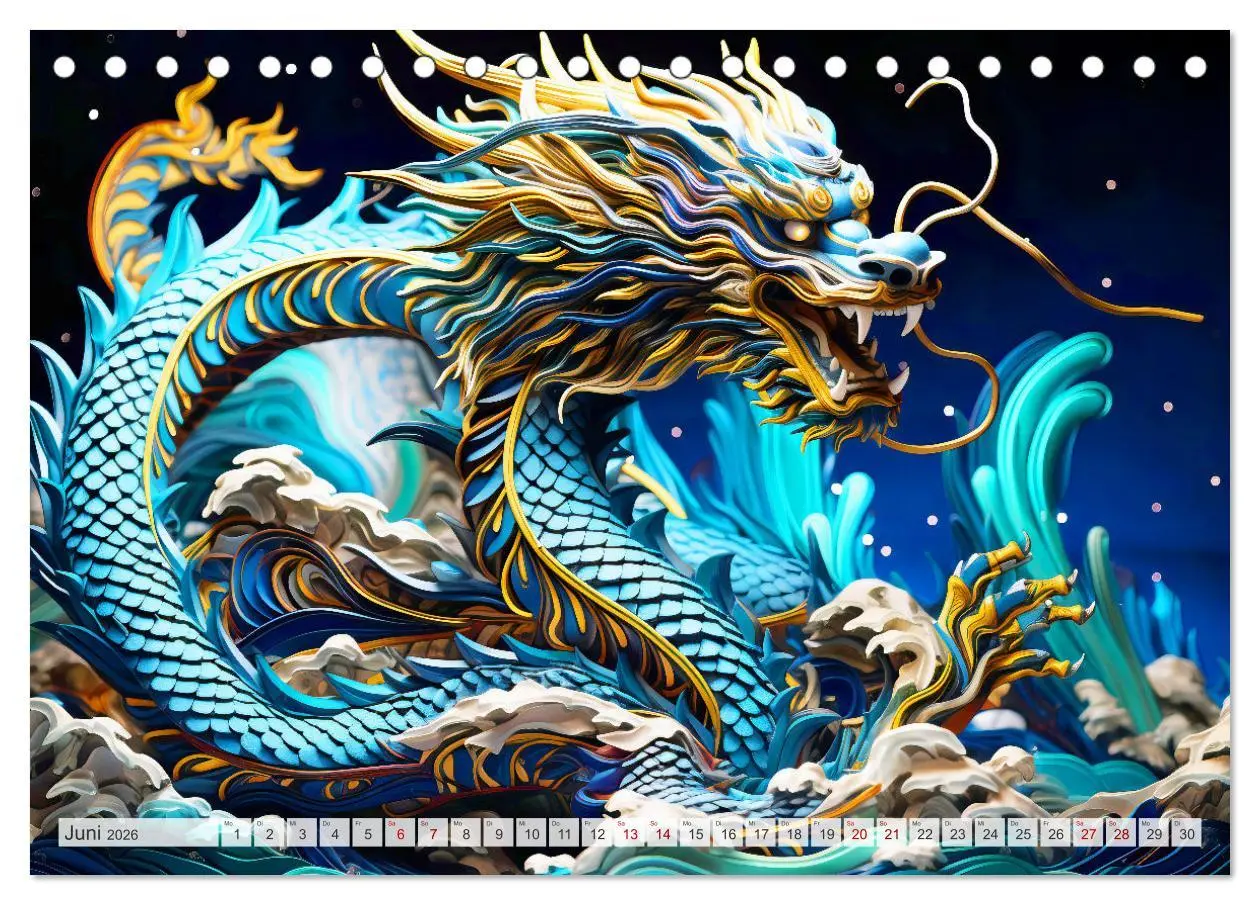 Bild: 9783457472217 | Quilling-Drachen - Jahr des Drachen (Tischkalender 2026 DIN A5...