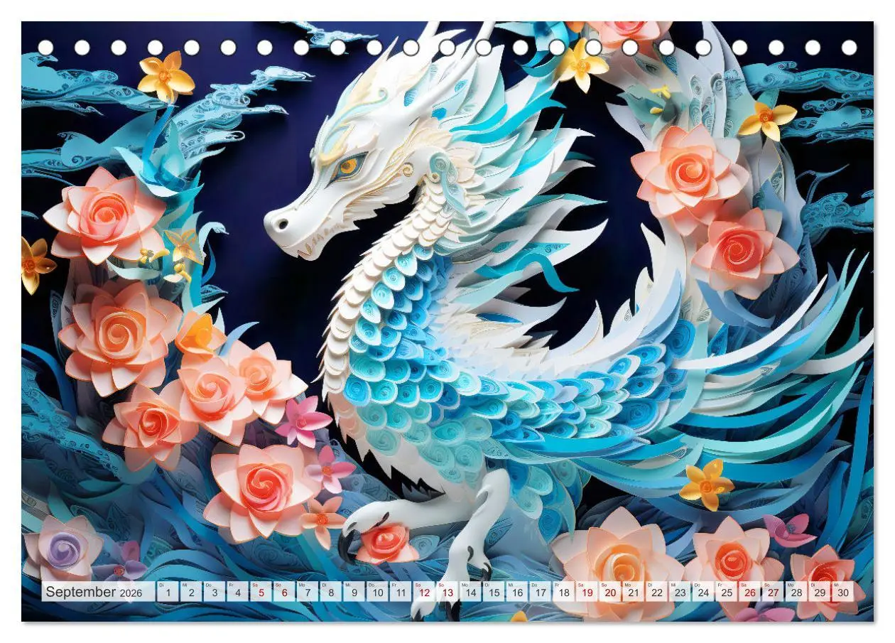 Bild: 9783457472217 | Quilling-Drachen - Jahr des Drachen (Tischkalender 2026 DIN A5...