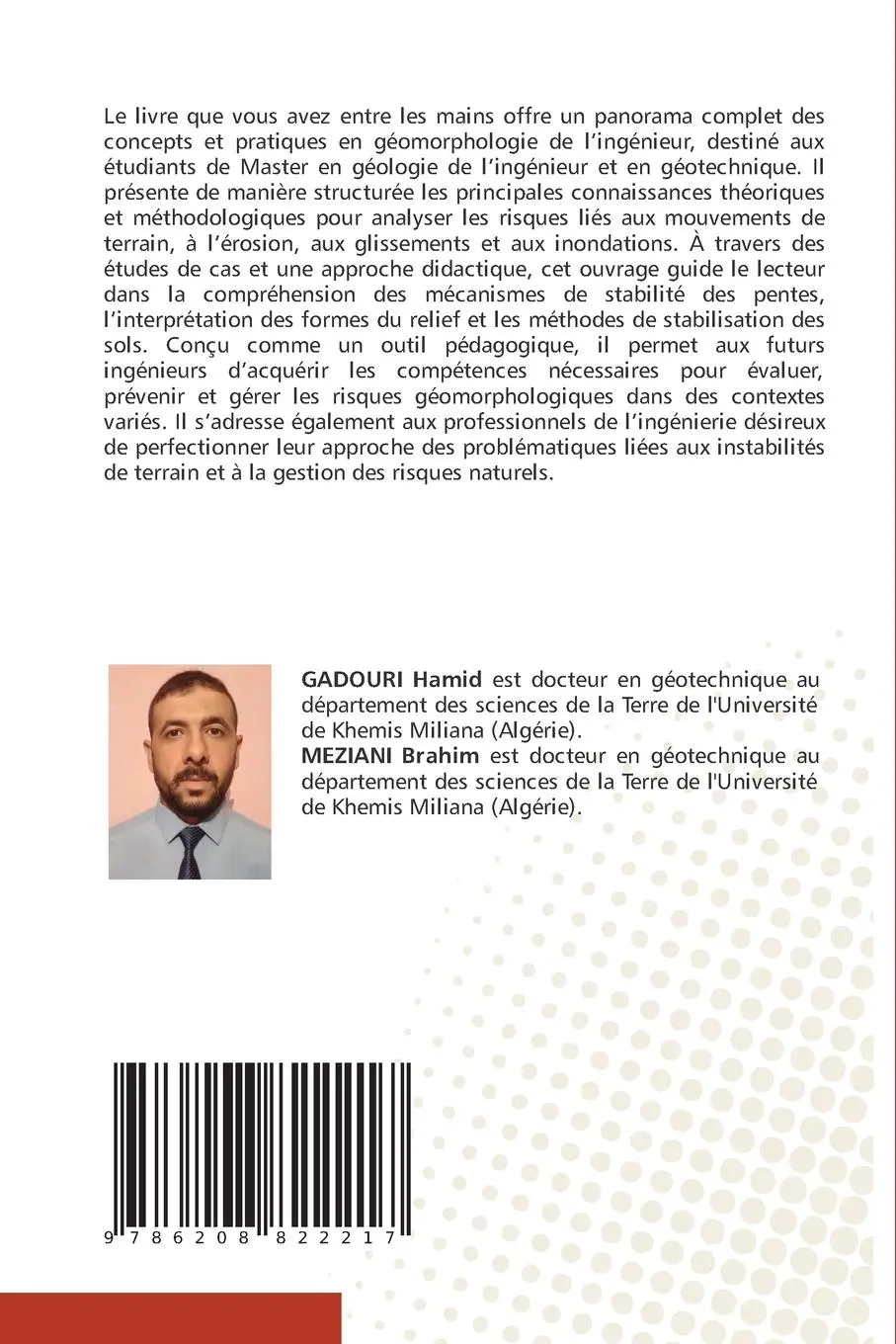 Rückseite: 9786208822217 | GÉOMORPHOLOGIE DE L'INGÉNIEUR : RISQUES ET SOLUTIONS PRATIQUES | Buch