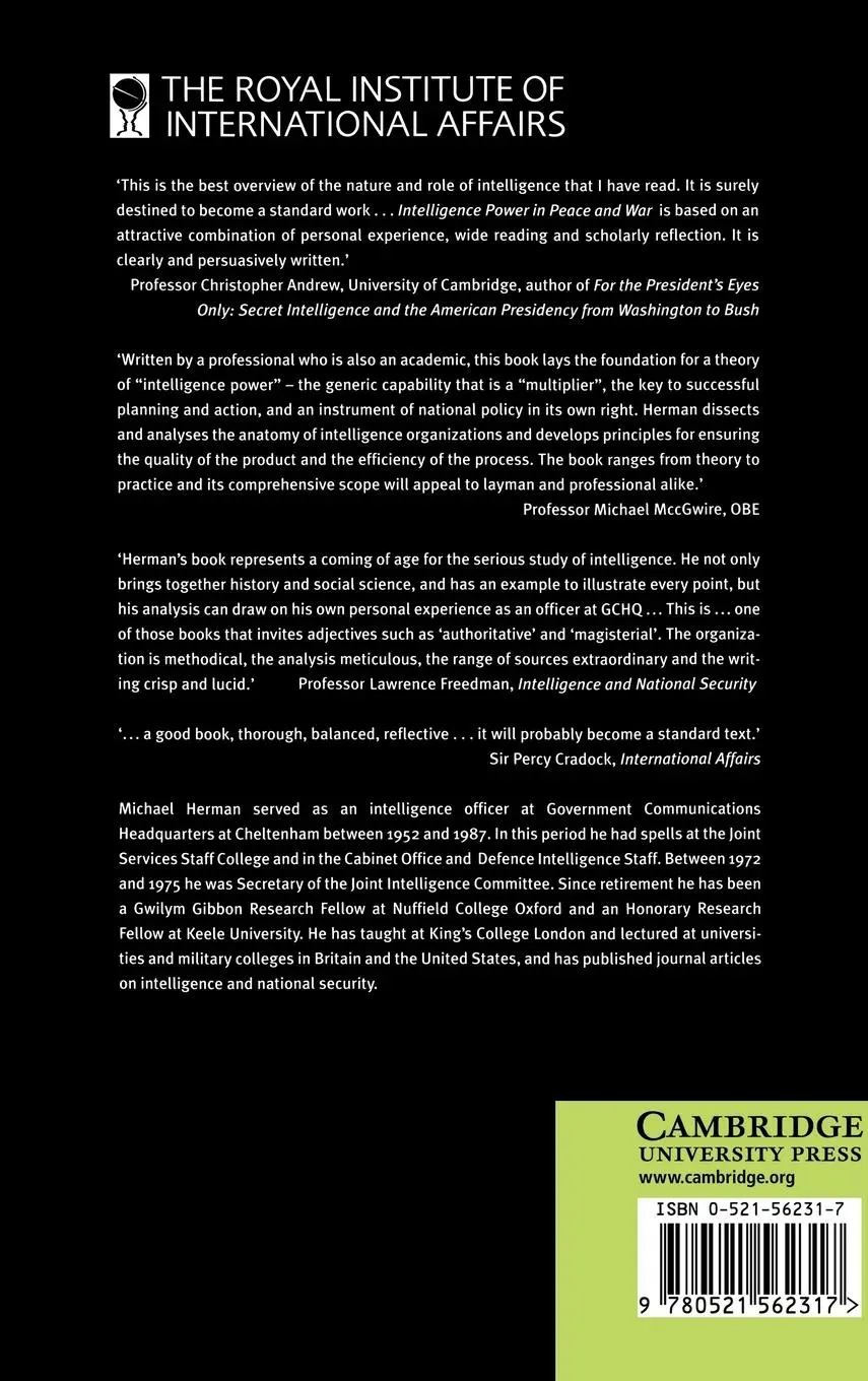 Rückseite: 9780521562317 | Intelligence Power in Peace and War | Michael Herman | Buch | Englisch