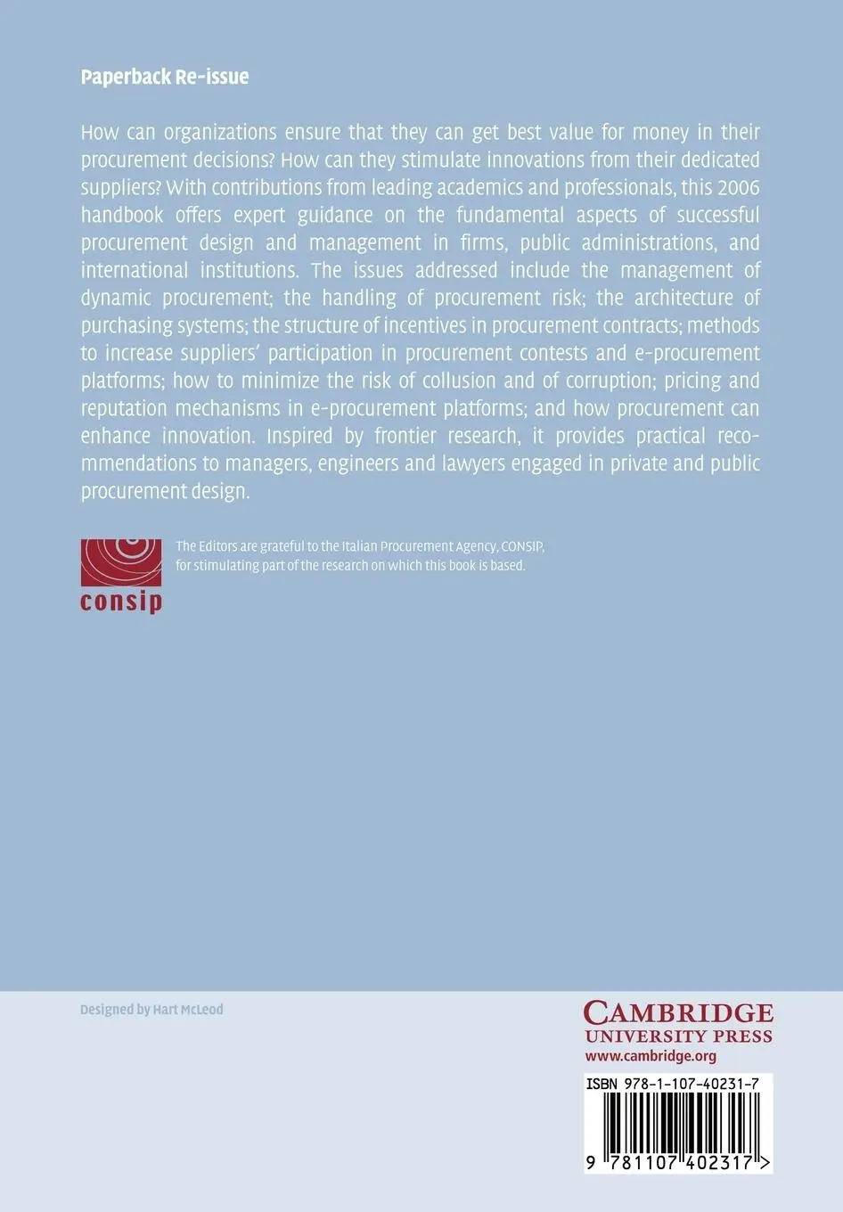 Rückseite: 9781107402317 | Handbook of Procurement | Nicola Dimitri (u. a.) | Taschenbuch | 2011