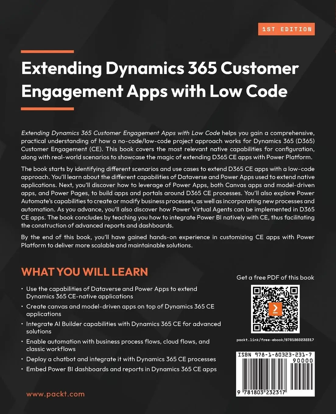 Rückseite: 9781803232317 | Extending Dynamics 365 Customer Engagement Apps with Low Code | Buch