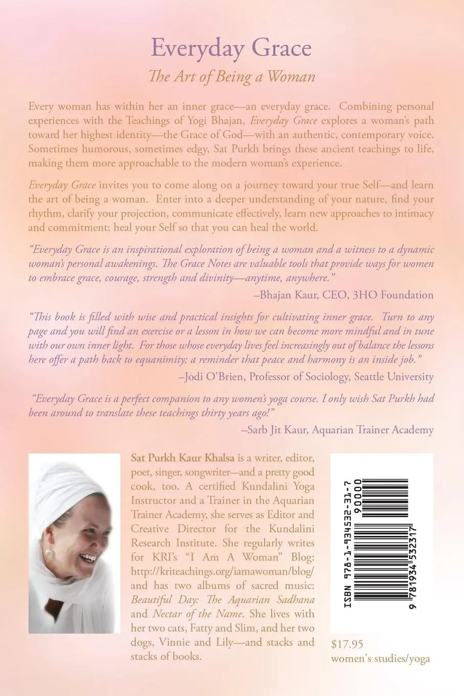 Rückseite: 9781934532317 | Everyday Grace | The Art of Being a Woman | Sat Purkh Kaur Khalsa